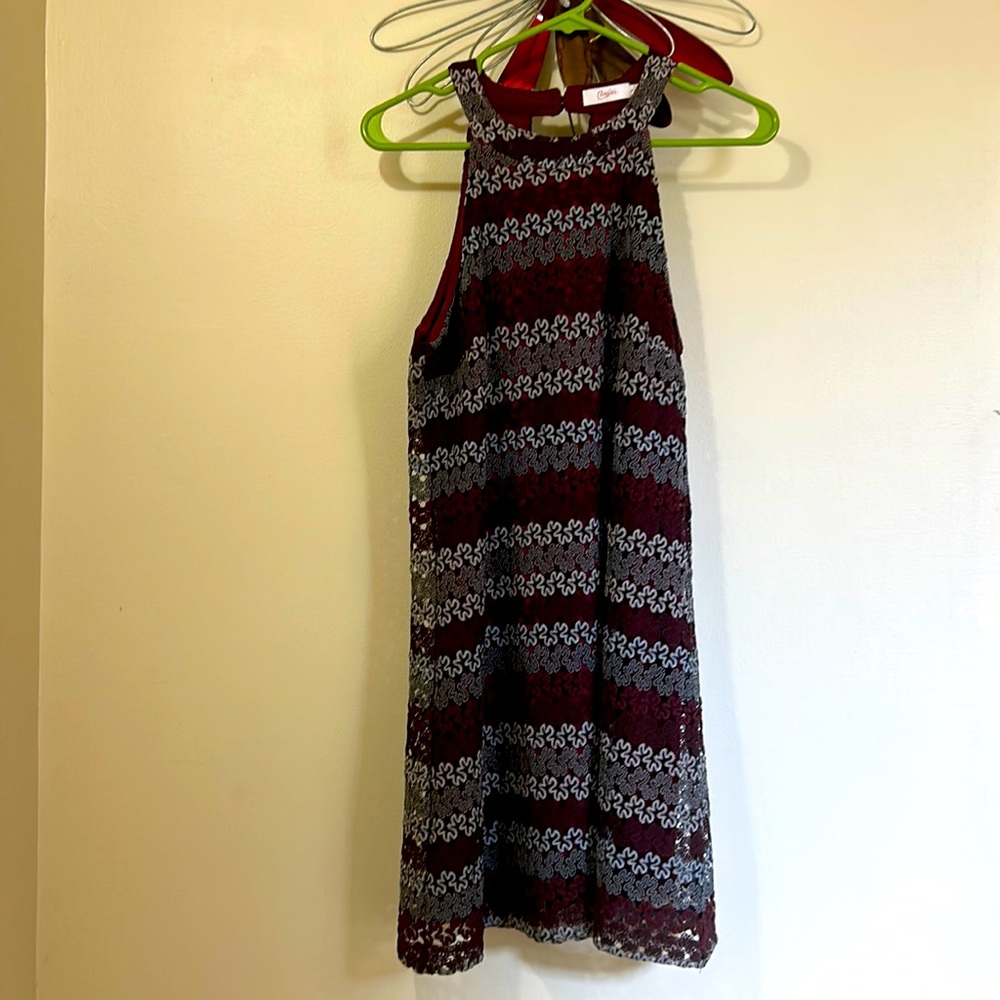 Candies Textured Multi-Colored Halter Dress - Size Large